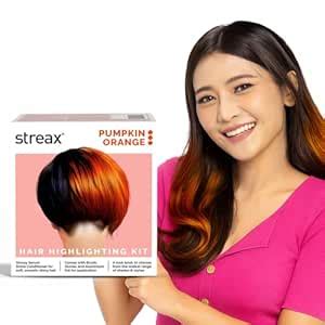 Streax Hair Colour Highlight Kit | Orange Hair Colour, Pumpkin Orange ...