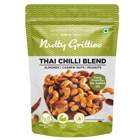 Buy Nutty Gritties Thai Chilli Blend Trail Mix - Almonds, Cashews and...