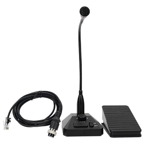 Ailunce SM01 Mobile Radio Desktop Microphone Bundle Foot Switch PTT ...