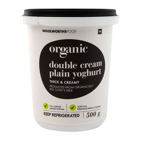 Organic Double Cream Plain Yoghurt 500 g | Woolworths.co.za