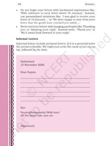 Informal Letter Layout 的图像结果