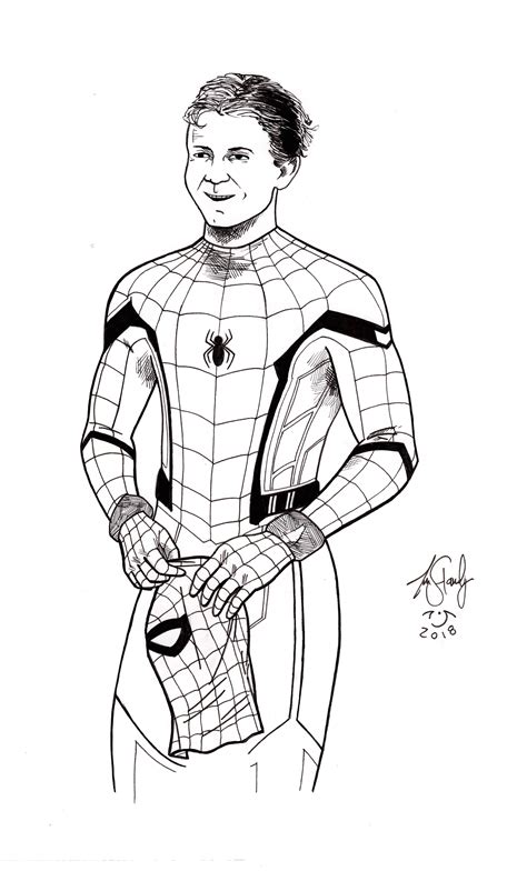 Tom Holland as Spider-Man | Spiderman coloring, Tom holland spiderman ...
