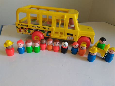 Vintage Fisher Price Little People School Bus 192 With Children And ...