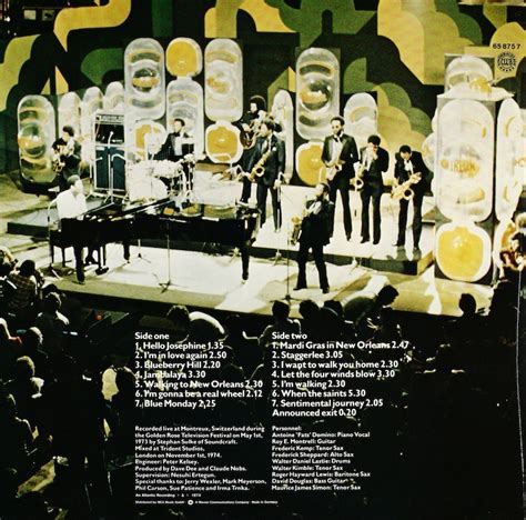 Fats Domino. Hello Josephine. Live at Montreux – Bertelsmann Vinyl ...