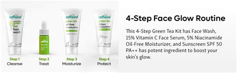 mCaffeine Vitamin C Facial Kit For Glowing Skin in Travel Friendly Size ...