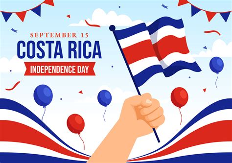 Happy Independence Day of Costa Rica Vector Illustration on September ...