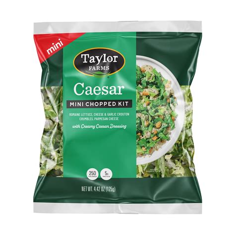 Taylor Farms Caesar Mini Chopped Salad Kit, 4.42 oz Bag, Fresh Romaine ...
