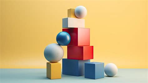 3d illustration stack of blocks with various colors and inscriptions on a yellow background ...
