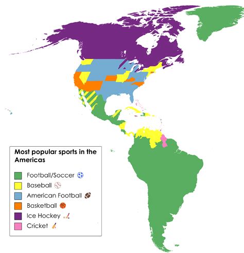 The most popular sport by country : r/MapPorn