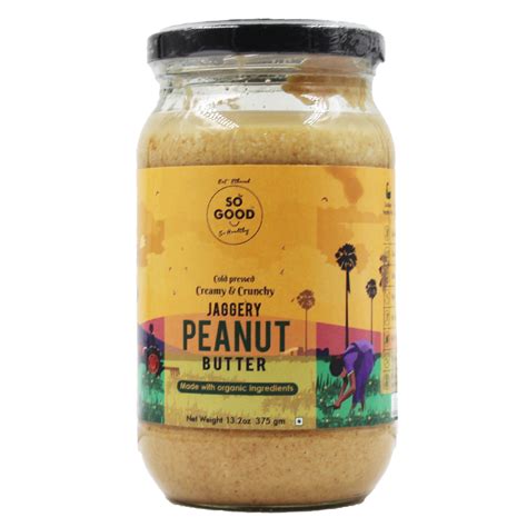 So Protein Natural Creamy And Crunchy Jaggery Peanut Butter 375gm