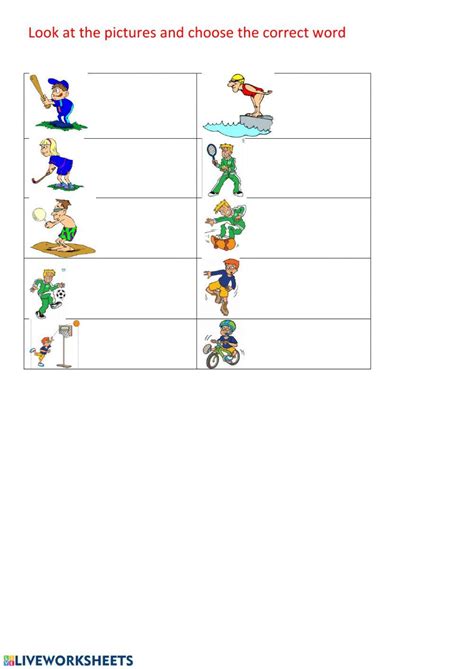 Playing Sport Worksheet for Children 的图像结果