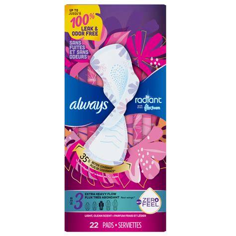 Radiant Pads: Size 3 Extra Heavy Flow With Wings Scented | Always®