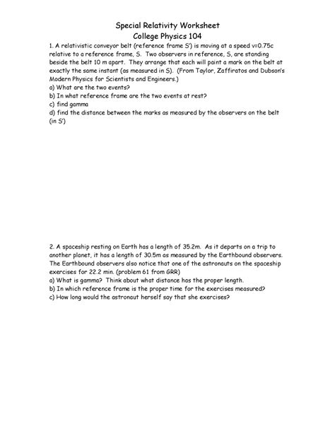 Image result for Sample Problem Special Relativity