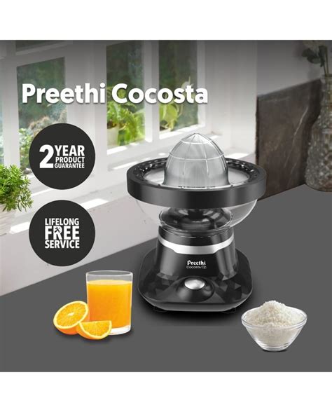 Preethi Cocosta Kp001 Coconut Scraper & Citrus Juicer,100% Safe Dual ...