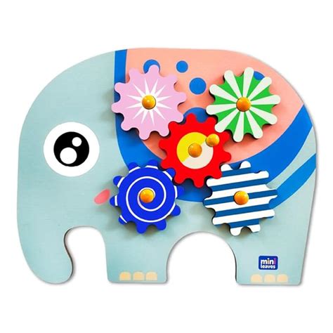 Buy Mini Leaves Gear Toys Elephant Wooden with 5 Interchangeable Gears ...