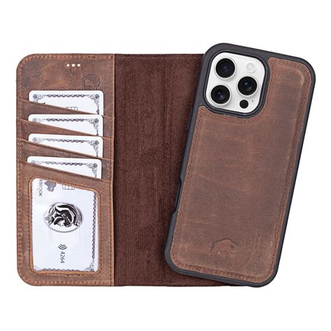 Leather iPhone 16 Pro Max Case with Detachable Wallet | Carter ...