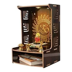 WOODENWAVES Wooden Pooja Stand for Home Pooja Mandir for Home Temple ...
