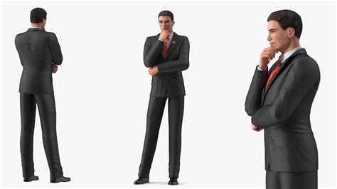 3D model Republican Man Thinking Pose with Republican Badge | 3D Molier ...