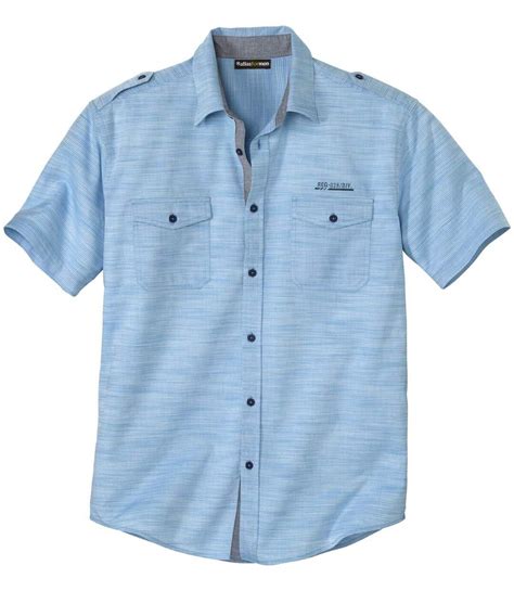 Men's Blue Cotton Summer Shirt | Atlas For Men