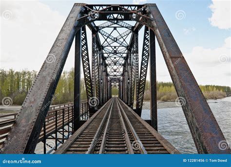 Steel Trestle Railway Bridge Stock Photo - Image of railway, strong ...