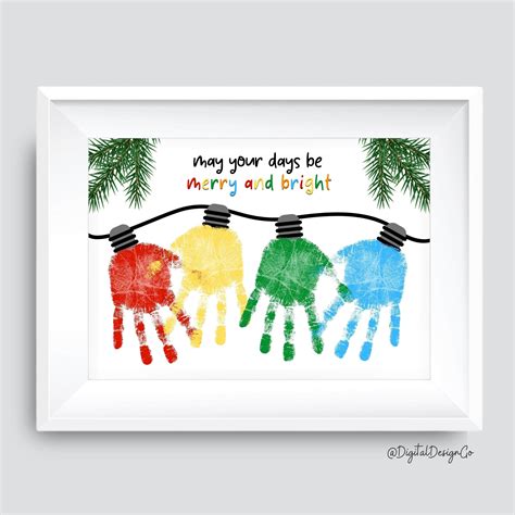 Christmas lights handprint art christmas handprint craft light ...