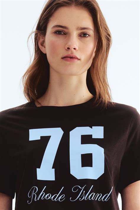 Women's Brown/Rhode Island Printed cotton T-shirt | H&M IN