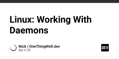 Linux Daemons 的图像结果