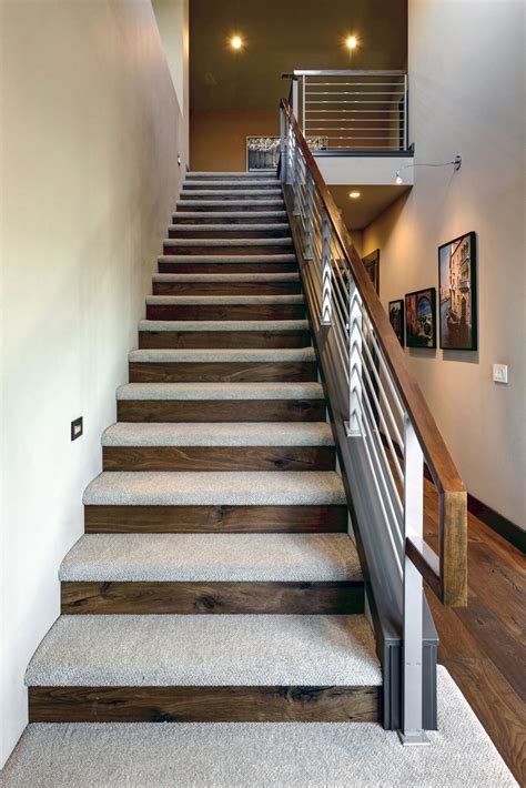 Carpet Tread & Wood Riser for Safer Stairs