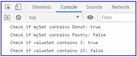 JavaScript Set 的图像结果