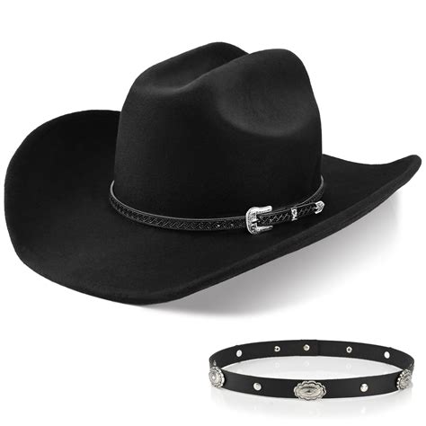 100% Wool Western Cowboy Hat for Men Women Classic Fedora Hat Felt ...
