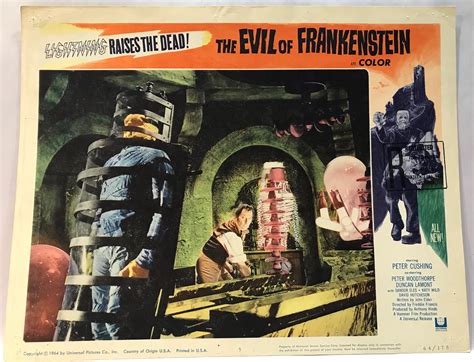 ORIGINAL LOBBY CARD - EVIL OF FRANKENSTEIN - 1964 - card #5 - Peter ...