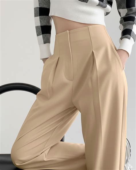 Beige Smocked Detail Korean Trousers – Oyela