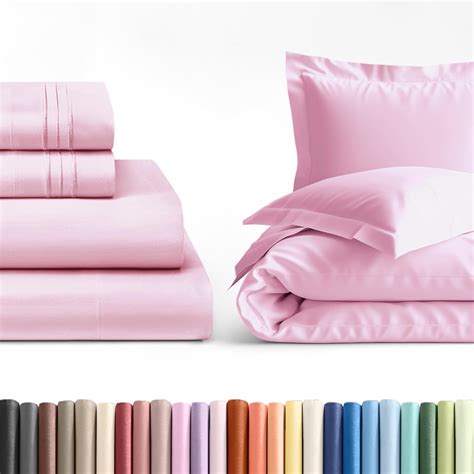 Amazon.com: 4pc Light Pink Sheet Set with Duvet (Queen Size) Bundle ...