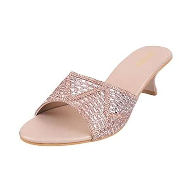 Buy Walkway Women Rose Gold Synthetic Sandals, EU/38 UK/5 (35-5009) at ...