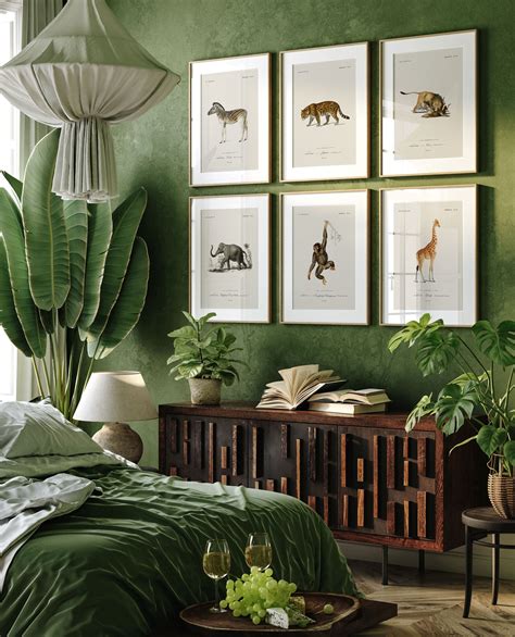 Vintage Safari Animal Wall Art Set of 6, Wildlife Art, Jungle Safari ...