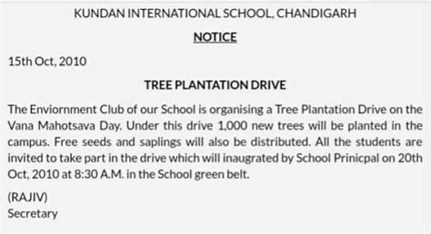 plz help me to learn notice writing by giving example on... notice: on ...