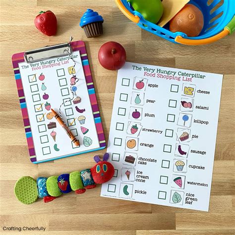 The Very Hungry Caterpillar Preschool Activity - Food Shopping List ...