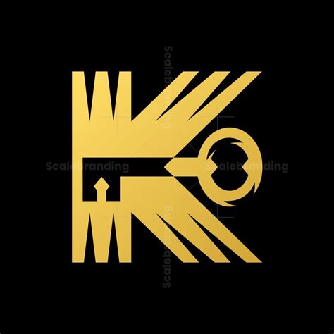 Verdant Leaves Golden Key Logo | Scalebranding