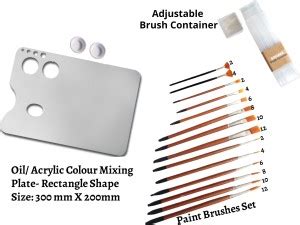 Flipkart.com | Upyukat Paint brush with palette set: Rectangle shape ...