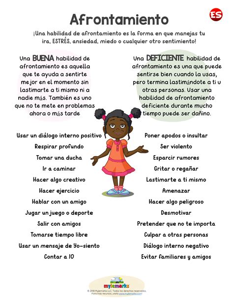 Coping Skills In Spanish Worksheets | Coping Skills Worksheets
