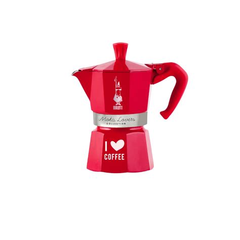 Moka Lovers Red Coffee Maker – 3-Cup Stovetop Brewer for Home Use ...