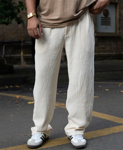 Cream Knit Pleated Trousers – Powerlook