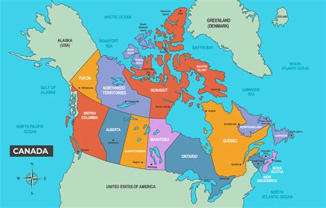 Canada Country Map with City Names 21253675 Vector Art at Vecteezy