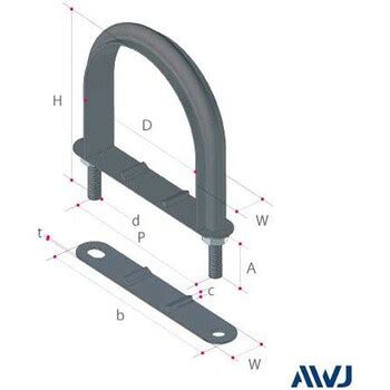 ELフラットUボルト VP管 AWJ U字金具 【通販モノタロウ】