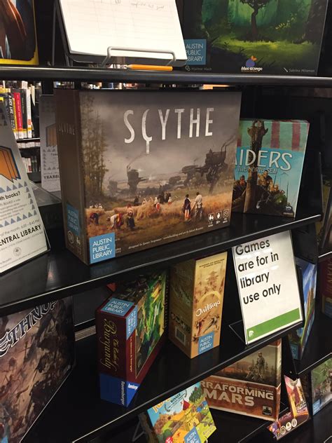Austin Central Library has a board game section which you can use in ...