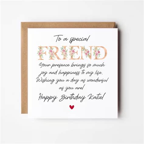Personalised Special Friend Birthday Card, Best Friend Card ...