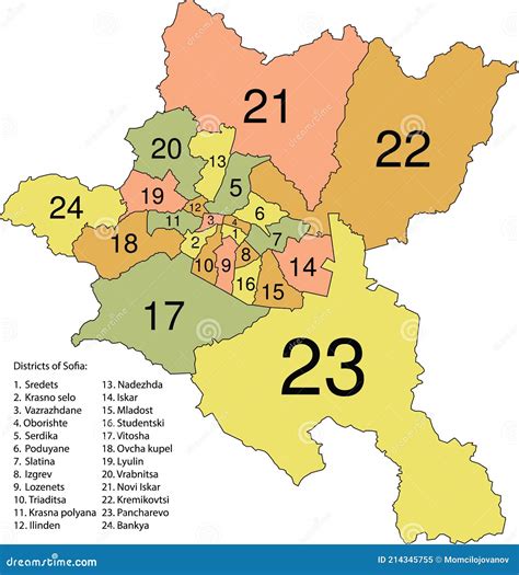 Pastel Map of Districts of Sofia, Bulgaria Stock Vector - Illustration of gray, ensign: 214345755