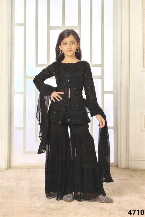 Black Colour Gharara Set(GE-GGHS_4710) – Carron Clothing