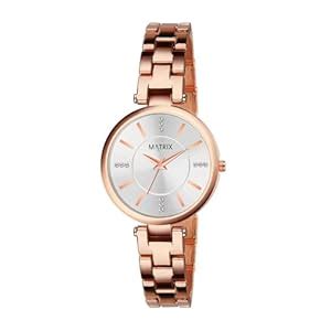 Matrix Daisy Collection | Stone Studded Dial with Bracelet Chain Analog ...