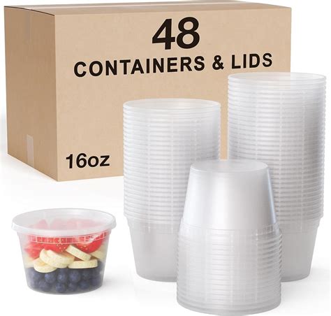 Pack Of 48 Disposable Thickened Round Plastic Bowls With Lids, Soup ...